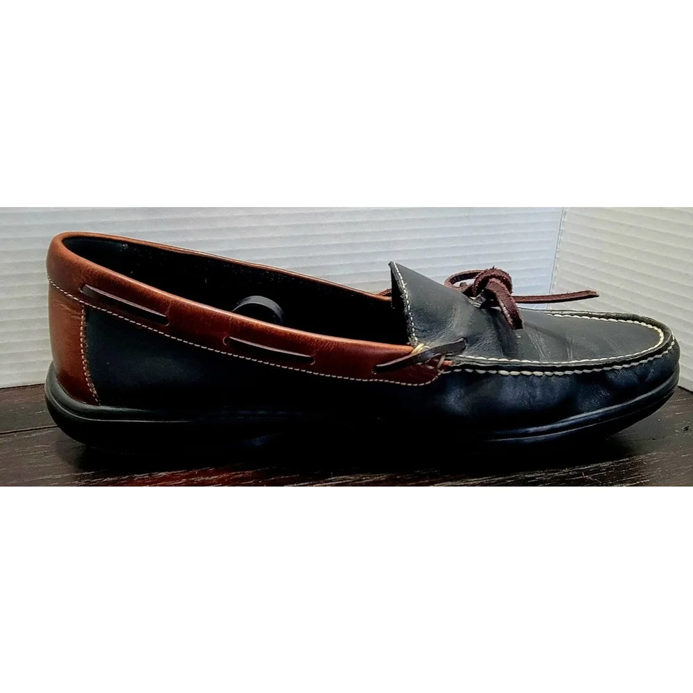 Cole Haan Men's Black and Brown Boat Shoes Preppy Classic Mens Size 13